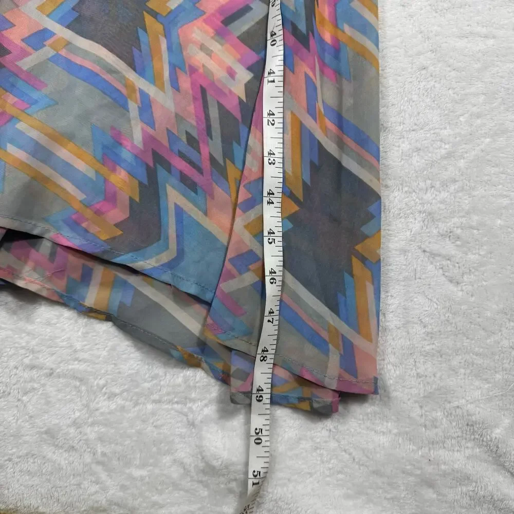 Show Me Your Mumu Maxi Skirt Women's Medium Geometric Design Multicolor side Zip